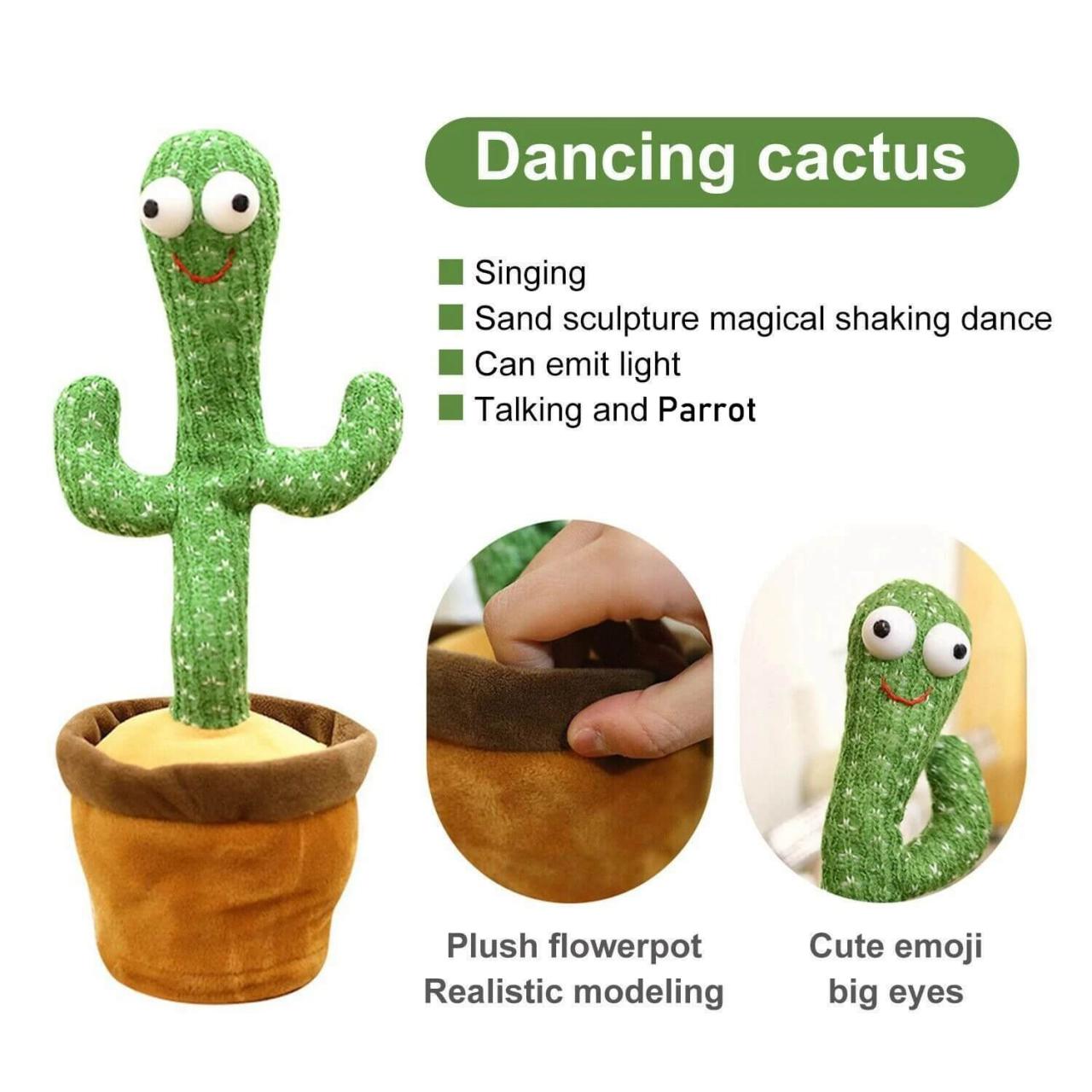 Dancing Cactus Toy – Singing & Talking Interactive Plush for Kids
