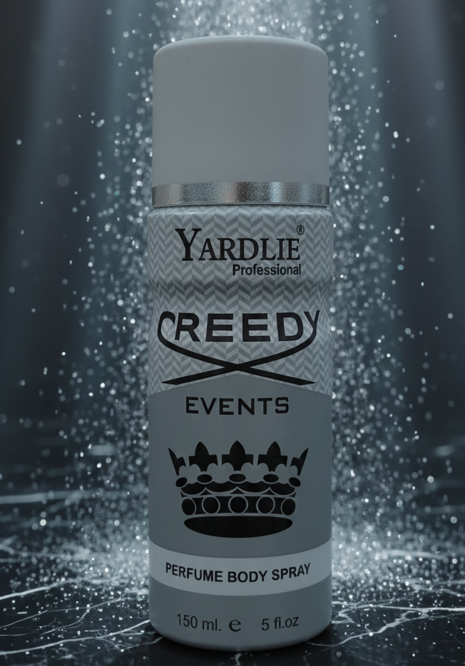 Yardlie CREEDY EVENTS Perfume Body Spray for Men β Elite Aromatic Fougere Deodorant (150ml)