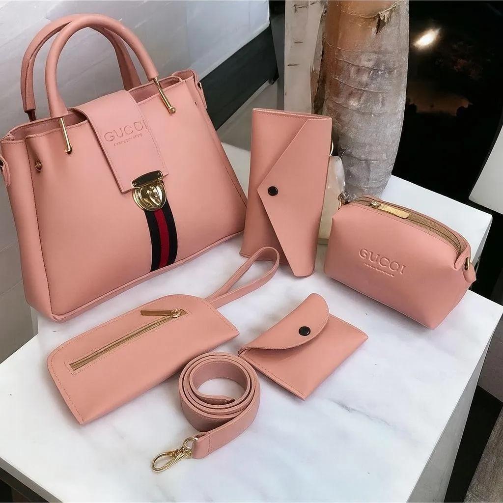 5 Pieces Ladies Handbag Set – Premium Stylish Handbags Collection for Women