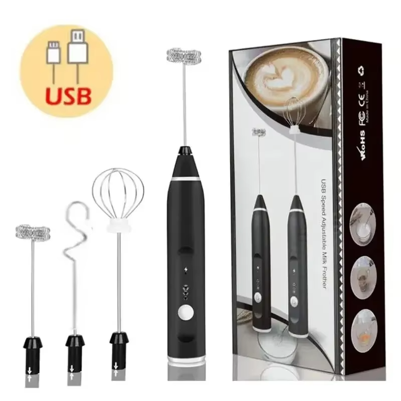 Rechargeable Electric Coffee Mixer & Egg Beater – Quick Frothing Hand Blender