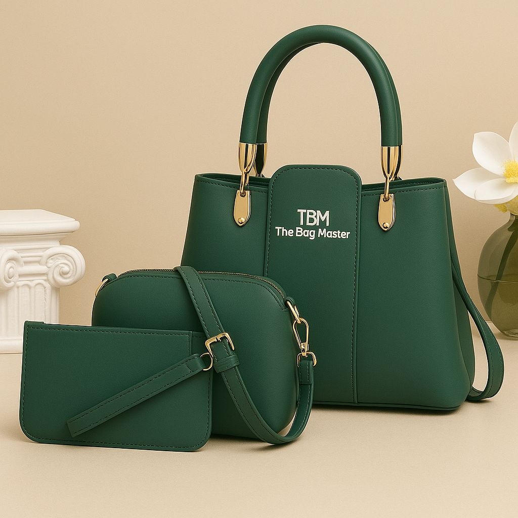 3 Pieces Ladies Handbag Set – Elegant Design Premium Quality Smooth Finish Easy Carry