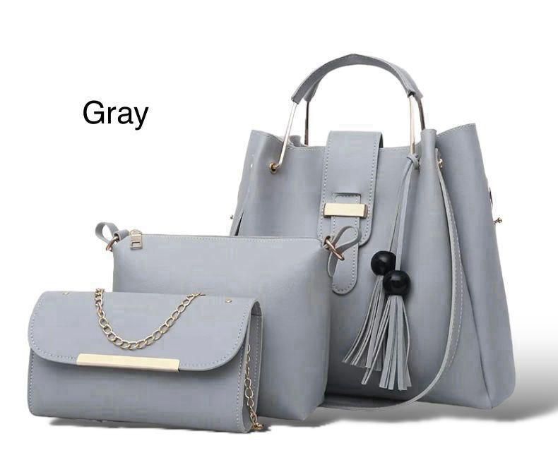 Elegant 3-Piece Women’s Handbag Set – Premium Shoulder Bag, Crossbody & Clutch Purse