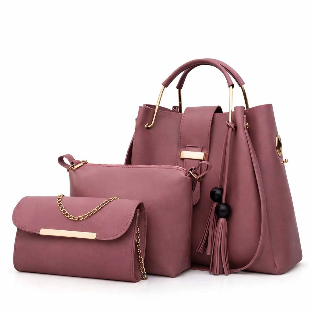 Elegant 3-Piece Women’s Handbag Set – Premium Shoulder Bag, Crossbody & Clutch Purse