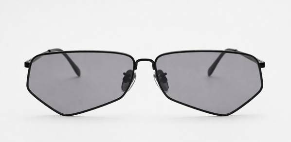 Geometric Metal Frame Sunglasses
