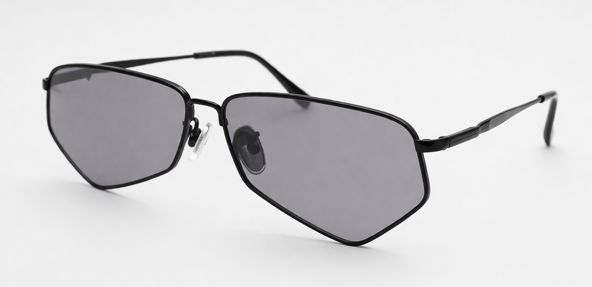 Geometric Metal Frame Sunglasses